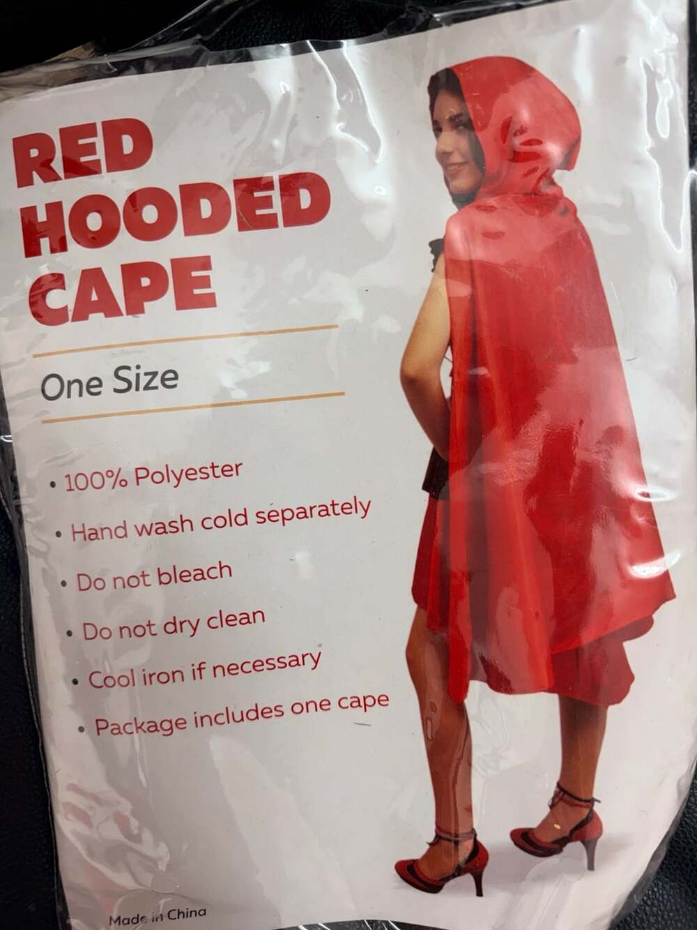 Costumes USA Red Hooded Cape One Size Halloween Costume Accessory